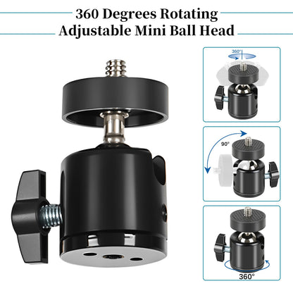 Trail Camera Mount, 4 Pcs Trail Camera Holder with 1/4 in Screw,Hunting Accessories,360° Adjustable Tree Screw Mounting Bracket for Game Cameras, Solar Panels, etc, Easy to Install & Heavy duty
