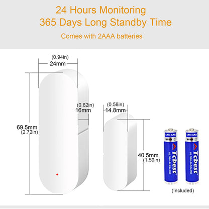 WiFi Door Sensor: Smart Door Open/Closed Detectors, Wireless Window Sensor with App Notification Alert, Contact Sensor for Home Security, Compatible with Alexa Google Assistant (2pack)