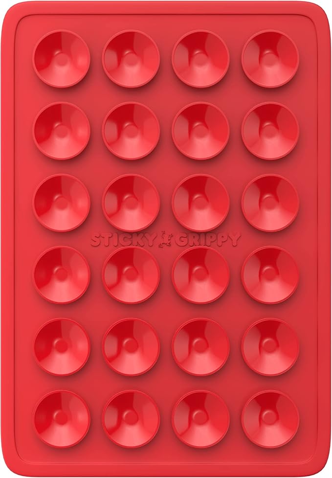 Suction Phone Case Mount, Sillicon Adhesive Phone Accessory for iPhone and Android, Hands-Free Fidget Toy Mirror Shower Phone Holder, Tiktok Videos and Selfies (Red)