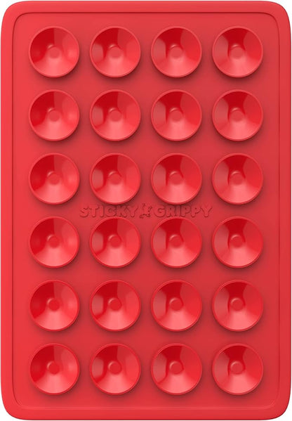 Suction Phone Case Mount, Sillicon Adhesive Phone Accessory for iPhone and Android, Hands-Free Fidget Toy Mirror Shower Phone Holder, Tiktok Videos and Selfies (Red)