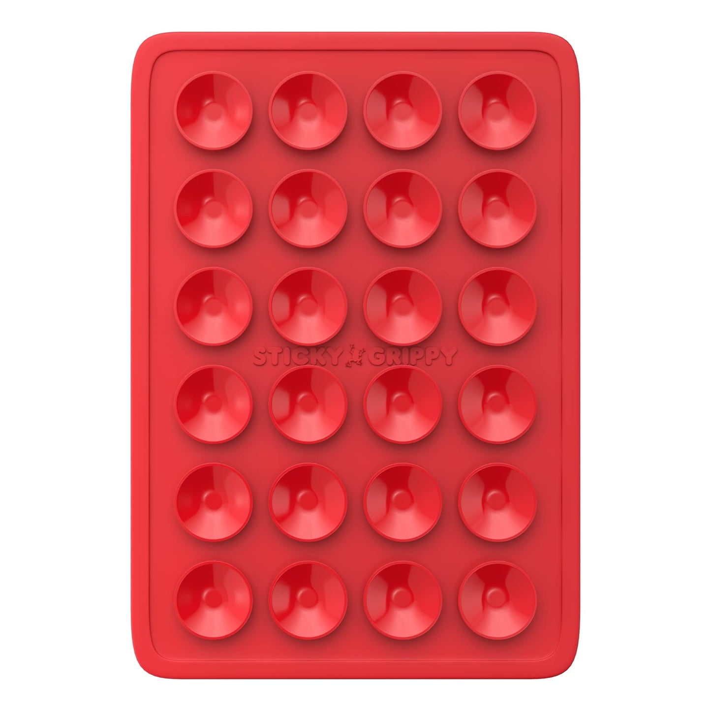 StickyGrippy Suction Phone Case Mount, Sillicon Adhesive Phone Accessory for iPhone and Android, Hands-Free Fidget Toy Mirror Shower Phone Holder, Tiktok Videos and Selfies (Red)