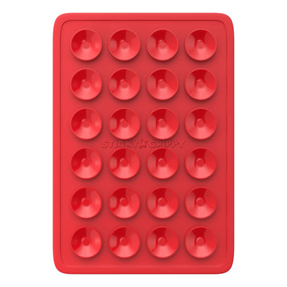 StickyGrippy Suction Phone Case Mount, Sillicon Adhesive Phone Accessory for iPhone and Android, Hands-Free Fidget Toy Mirror Shower Phone Holder, Tiktok Videos and Selfies (Red)