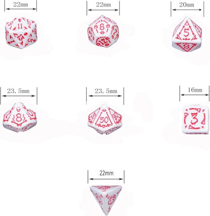 SmartDealsPro Double-Colors Polyhedral Dice Sets with Pouches for D&D DND RPG MTG Dungeon and Dragons Table Board Roll Playing Games D4 D6 D8 D10 D% D12 D20 (6-Color Retro Sets)
