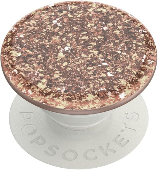 PopSockets Adhesive Phone Grip, Holder, Phone Stand, Glitter - Foil Confetti Rose Gold