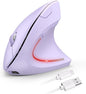 TECKNET Ergonomic Mouse Wireless, Rechargeable Mouse Wireless Silent for Carpal Tunnel Right Hand, 2.4GHz USB Vertical Mouse Wireless for Laptop, 5 Adjustable 4800 DPI, Computer, MacBook, Desktop