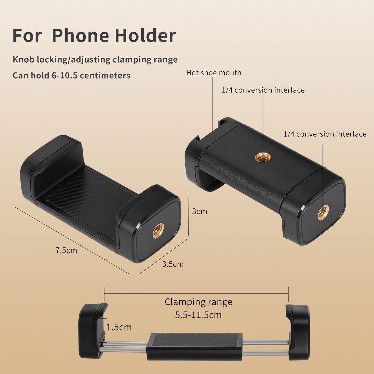 Wall Mounted Phone Holder Magic Arm 360° Rotation Adjustable Metal Base Screw in Wall Sturdy for Kitchen Bedroom Home 32 Inch ABS Phone Clip