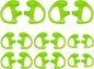 Silicone Replacement Earmold for Motorola/Baofeng/Retavis Radios - Police Walkie Talkie & Law Enforcement Soft Earpiece Inserts (8 Pair, Green - 2L/4M/2S)