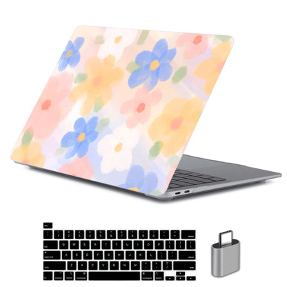 LanBaiLan Compatible for MacBook Pro 13 inch with Touch Bar 2022 2020 2019 2018 2017 2016 Release M1 M2 A2338 A2289 A2251 A2159 A1989 A1706 A1708, Laptop Hard Case & Keyboard Cover, Aesthetic Flower