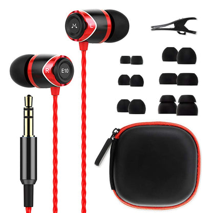 SoundMAGIC E10 Wired Earbuds, No Mic, Premium Hi-Fi, 3.5mm Jack, Red