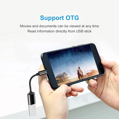 USB C to USB 3.0 Adapter [3 Pack], USB C Male to USB Female OTG Cable Thunderbolt3 to USB Adapter Compatible for MacBook Pro/Air, iPhone 16 Pro Max/16 Plus/16e/15, Samsung Galaxy S25/S24/S23