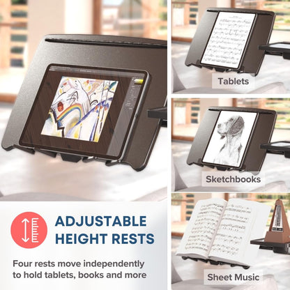 LEVO G2 Deluxe Rolling Laptop Stand with Mouse Tray, Charcoal & Black