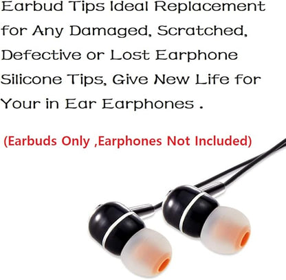 Earbuds Replacement Tips Silicone Earbud Tips Ear Gels Fit for Inner Hole from 3.8mm - 5.1mm Earphones 9 Pairs S/M/L Clear Orange