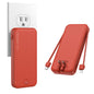 Nusyddy Portable Charger 10000mAh Fast Charging w/Built-in Wall Plug White
