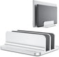 OMOTON [Updated Dock Version] Vertical Laptop Stand, Double Desktop Stand Holder with Adjustable Dock (Up to 17.3 inch), Fits All MacBok/Surface/Samsung/HP/Dell/Chrome Book (Silver)