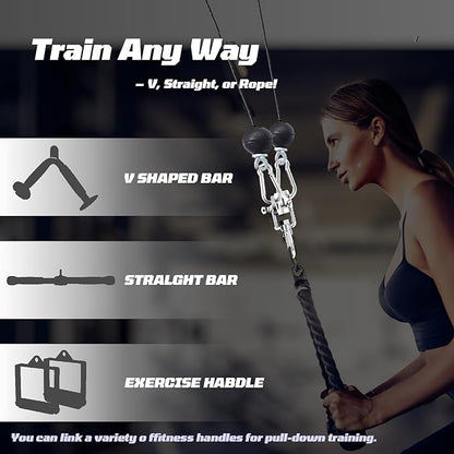 Double to Single Adaptor Plate for Cable Pulley Machines Durable Solid Stainless Steel with 3 Carabiners Suitable for Dual Cable Machines LAT Pulldown, Shoulder & Biceps Exercises