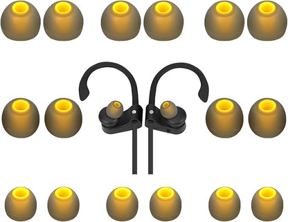 Replacement Earbud Tips Soft Anti Slip Washable and Reusable Silicone Fit Most In-Ear Earbuds (Inner Hole 3.8mm-5.1mm) 18pcs S M L