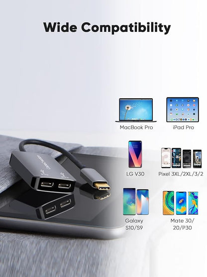 CableCreation USB Type C Splitter, 2-in-1 USB C Audio Adapter and PD Fast Charging, Type C Aux Dongle Compatible with iPad, MacBook, iPhone 16 15 Pro Max Plus, Galaxy S24/S23/S22+, Pixel 9/8/7+, Grey