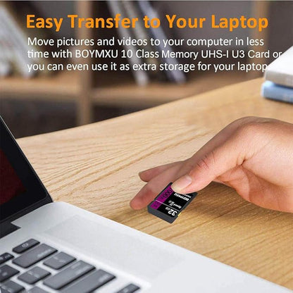 Professional 32GB Class 10 U3 Memory Card - Compatible with Computers, Cameras & Camcorders - Up to 95MB/s Read Speed - Purple/Black