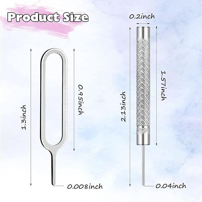 Frienda 30 Pieces SIM Card Removal Tool SIM Card Tray Eject Pins Opening Removal Tool Cellphone Eject Pin with Transparent Storage Box Packaging for Most Smart Phones, Silver, 2 Styles