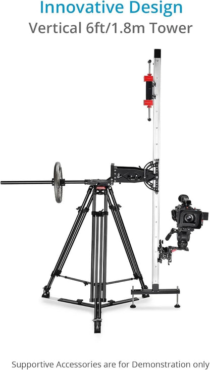 Proaim Cambird Pro 4-in-1 Gear. 6ft Video Camera Slider. Portable Mini Jib. Tower. Hi-hat .Vertical Payload - 10kg / 22lb. Horizontal Payload: 12kg / 26lb. (SL-CBPR-01)