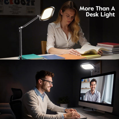 LitONES Premium LED Desk Lamp, Dual-Sided Soft Lighting with Knob Remote