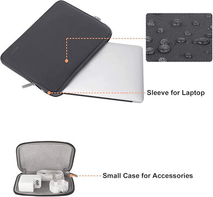 MOSISO Laptop Case 15 inch, 15 inch Laptop Sleeve Bag Compatible with MacBook Air 15 M4 A3241 M3 A3114 M2 A2941 2025 2024 2023, Dell XPS 15, Neoprene Computer Sleeve Bag with Small Case, Space Gray