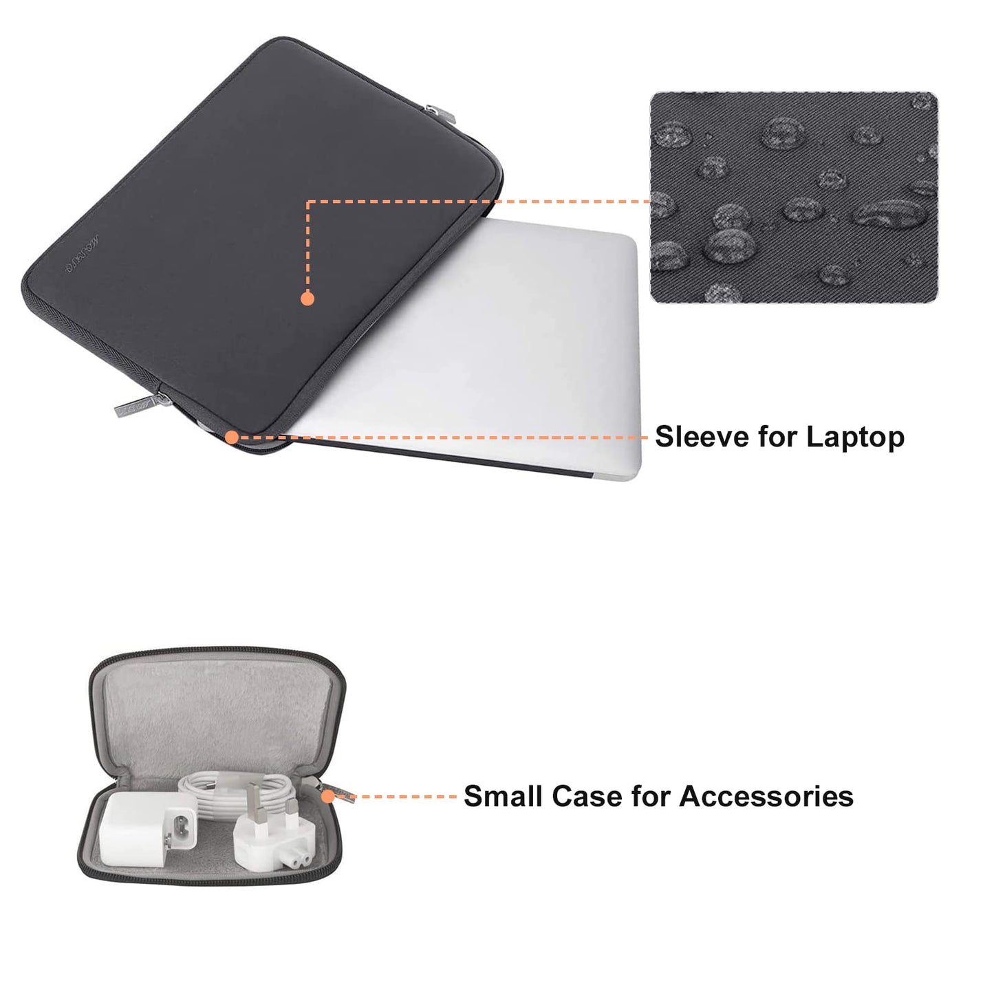 MOSISO Laptop Case 16 inch, 15-15.6 inch Laptop Sleeve with Small Case