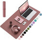 YSAGi Non-Slip Leather Desk Pad Blotter, Waterproof Laptop Computer Desk Keyboard Mat, Table Protector Mat, Large Mouse Pad for Office/Work/Home/Decor(Dark Pink, 31.5" x 15.7")