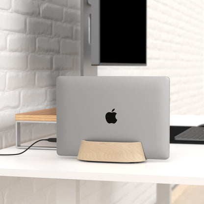 HumanCentric Vertical Laptop Stand in Maple Wood, Adjustable