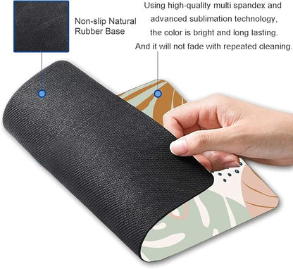 Mouse Pad, Square Mouse Pad, Cute Mouse Mat Waterproof Non-Slip Rubber Base Mouse Pads for Office Laptop, Abstract Leaves