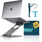 Lifelong 360° Rotating Adjustable Laptop Stand, Foldable Riser, Silver