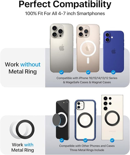 andobil for Magsafe Car Mount [20 Strongest Magnets & Upgraded 3M Adhesive] Dashboard Cell Phone Holder Magnetic Phone Holder for Car Compatible with iPhone 16 Pro Max 15 14 13 12 All MagSafe Cases