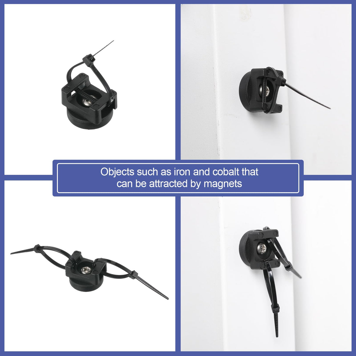 Yookeer 120 Pieces Magnetic Zip Tie Mount Cable Wire Management Base, 22 mm