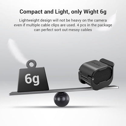 SmallRig Camera Clamp (4 pcs) for HDMI/SDI/Microphone Cable, DSLR Camera Cable Lock Mount Support 2-7mm