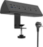 Jgstkcity Desk Clamp Power Strip,20W Fast Charging Station,Surge Protector Nightstand Edge Mount,1875W Extension Cord with Multiple Outlets,2 USB-C,2 USB-A,for Home Office (Black, 6 FT)