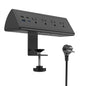 Jgstkcity Desk Clamp Power Strip,20W Fast Charging Station,Surge Protector Nightstand Edge Mount,1875W Extension Cord with Multiple Outlets,2 USB-C,2 USB-A,for Home Office (Black, 10 FT)