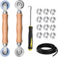 BAYTORY Upgrade Window Screen Repair Kit, Steel/Nylon Roller Tool with Bearing, Spline Removal Hook, 32ft Retainer Spline and 12pcs Screen Clips Replacement for Installing Door Mesh Screens