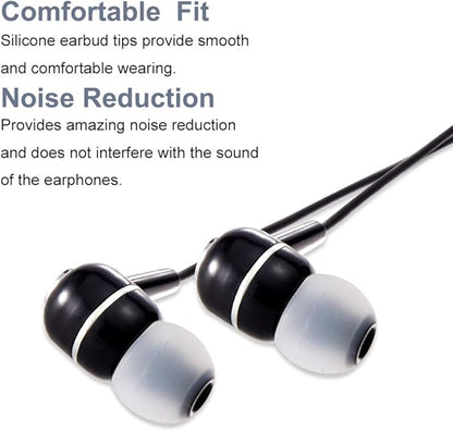 Earbud Tips Soft Silicone Earbuds Replacement Tips Fit for in-Ear Headphones(Inner Hole from 3.8mm - 4.0mm Earphones) 9 Pairs S/M/L,Gray/Black