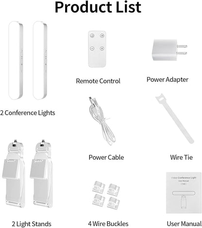 yAyusi Dual-lamp Video Conference Lighting, LED Streaming Light with Remote and Touch Control, Zoom Lighting for Computer,Webcam Laptop Monitor Ring Light for Video Calls/Zoom Meetings/Video Recording