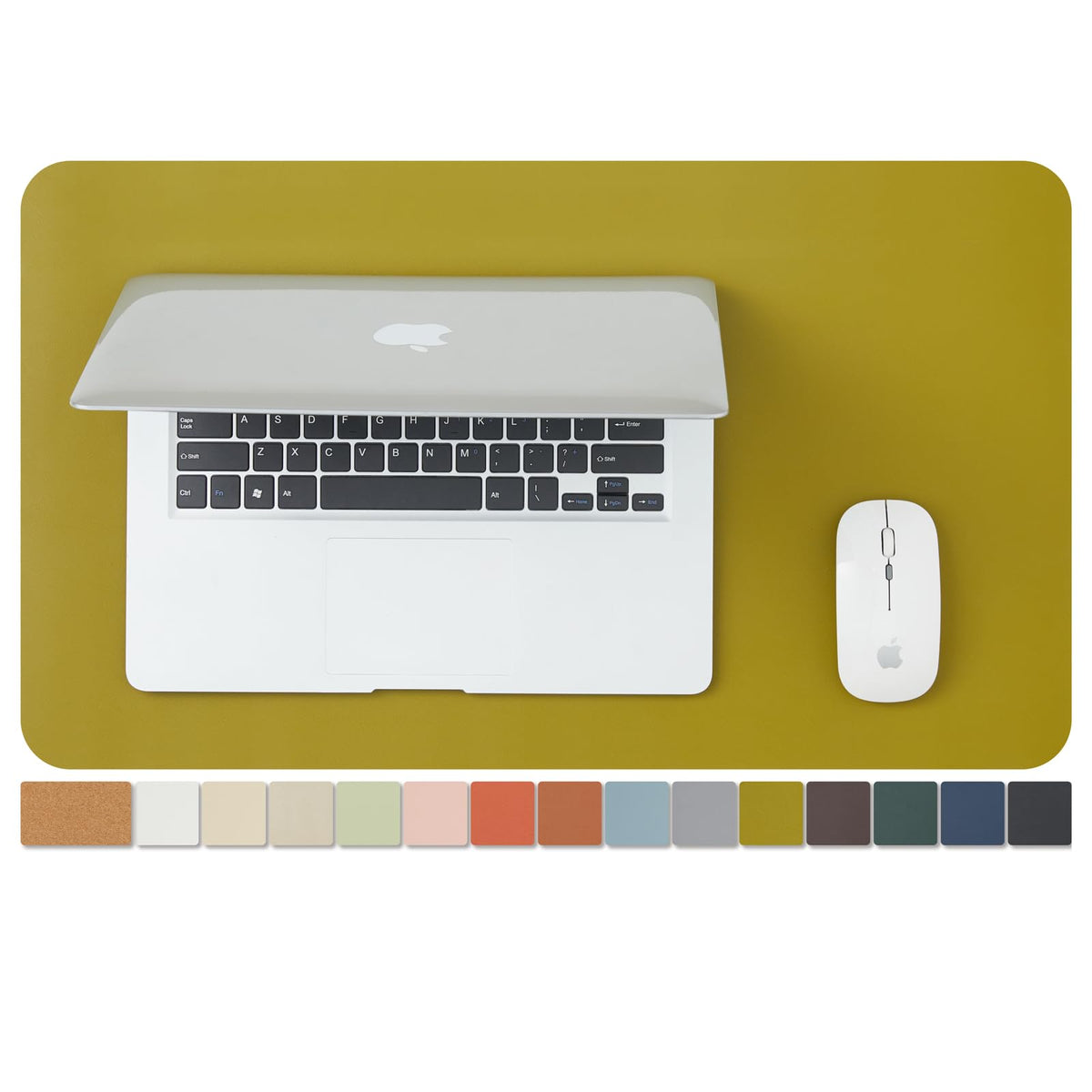 Cork Desk Mat - Dual-Sided Desk Pad for Office and Home - Desk Organization and Accessories - Ideal for Large Mouse Pad and Desk Mats on Top of Desks(Olive Green,80cmx 40cm)
