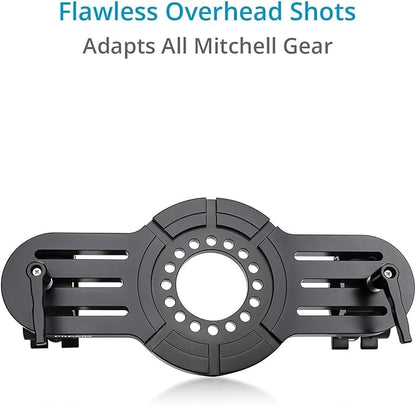 PROAIM Truss/Scaffold Connection Plates – Mitchell Mount. Rigging Adapters for Overhead Shots. for Wall Spreader Rod/Poles/Grids. 360° Swivel Clamps, Robust & Secure - 50kg Payload