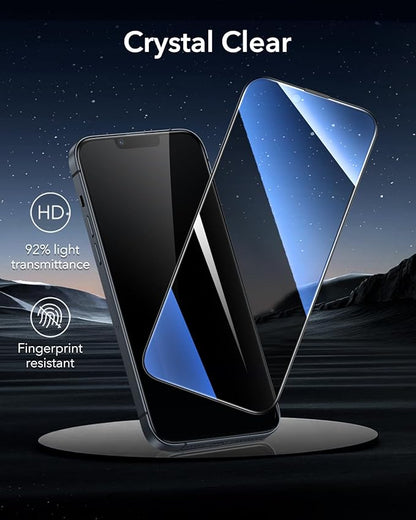 ESR 3 Pack 9H+ Glass for iPhone 13 Pro Max/iPhone 14 Plus Privacy Screen Protector, [Military Grade Shatterproof & Longest Durable] Armorite Anti-spy Tempered Glass with UltraFit Tray