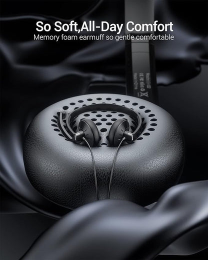 USB Headset with Microphone for PC Laptop - Wired Computer Headphones with Noise Cancelling Microphone for Home Office Online Class Skype Zoom Meetings,in Line Mute Controls