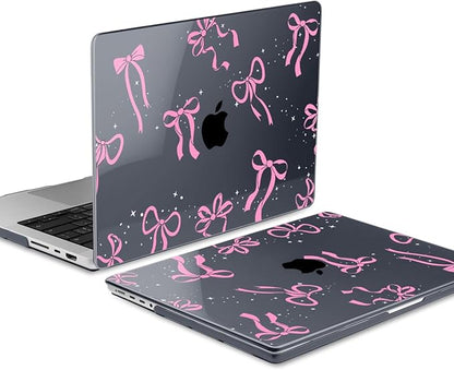 DONGKE for M4 MacBook Pro 16 Inch Case 2024 2023 2021 A3403 A3186 M3 A2991 M2 A2780 M1 A2485 Pro/Max Chip, Plastic Hard Shell Case & Keyboard Cover for Mac Pro 16 with Touch ID, Bows & Stars