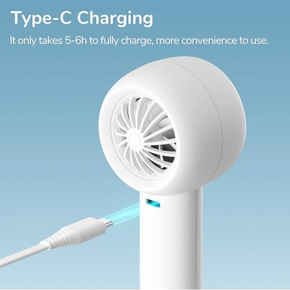 JISULIFE Mini Portable Fan-Bladeless Safe Design, Powerful Turbo Handheld Fan with 5 Speeds, 16Hrs Max Cooling Time，USB Rechargeable, Small Pocket for Travel/Lash, Gifts For Girls/Women