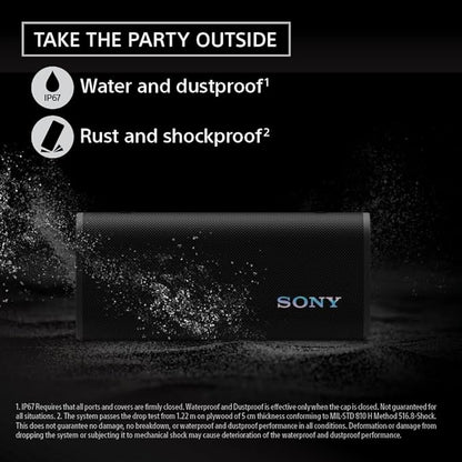 Sony ULT Field 3 Wireless Portable Bluetooth Speaker, IP67 Waterproof, Dustproof, Rustproof, and Shockproof with Enhanced Bass, 24 Hour Battery and Shoulder Strap (SRSULT30H), Forest Gray