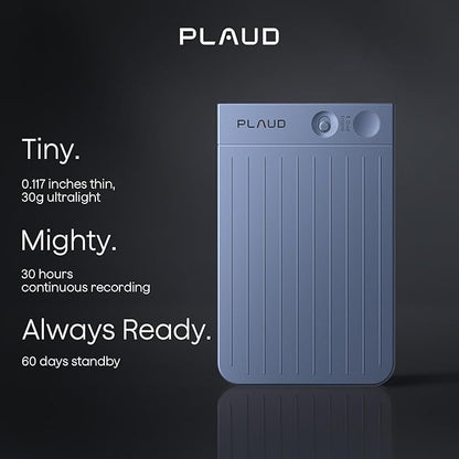 Plaud Note AI Voice Recorder, AI Note Taking Device, Transcribe & Summarize, Support 112 Languages, 64GB Navy Blue Digital Audio Recorder for Lectures, Meetings, Calls, with Magnetic Dark Blue Case