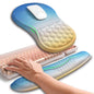 Hokafenle 2in1 Combination, Wave Keyboard Wrist Rest and Ergonomic Curvature Mouse Pad Wrist Support for Relieve Wrist Pain, Filled with Soft Cushion Memory Foam, Golden Pink Marble