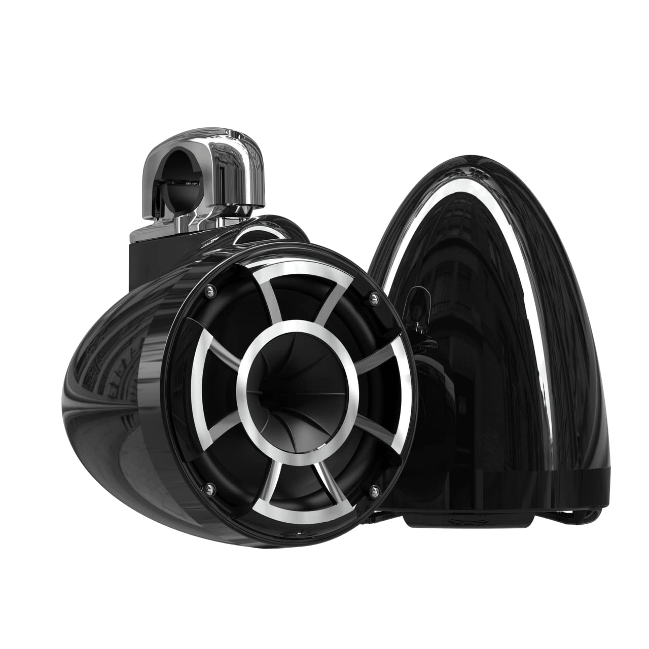 Wet Sounds Rev 8 Black V2 Revolution Series 8" Black Tower Speakers w/Fixed Clamp