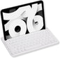 Macally Bluetooth Keyboard for Tablet | Wireless Keyboard for iPad mini/Air/Mini, iPhone (Multi-Device, Built-in Stand, Rechargeable) Easy to Use and Cute Portable - White